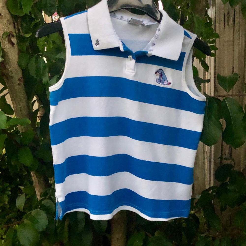 Disney Blue and White Striped Tank Top